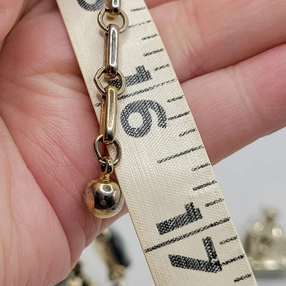 VTG Coro Demi-Parure: Gold Tone Setting | White, Black, Gold "Confetti" | SIGNED - Picture 10 of 13